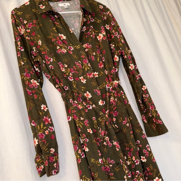 BP Floral Olive Midi Dress - Picture 5 of 8